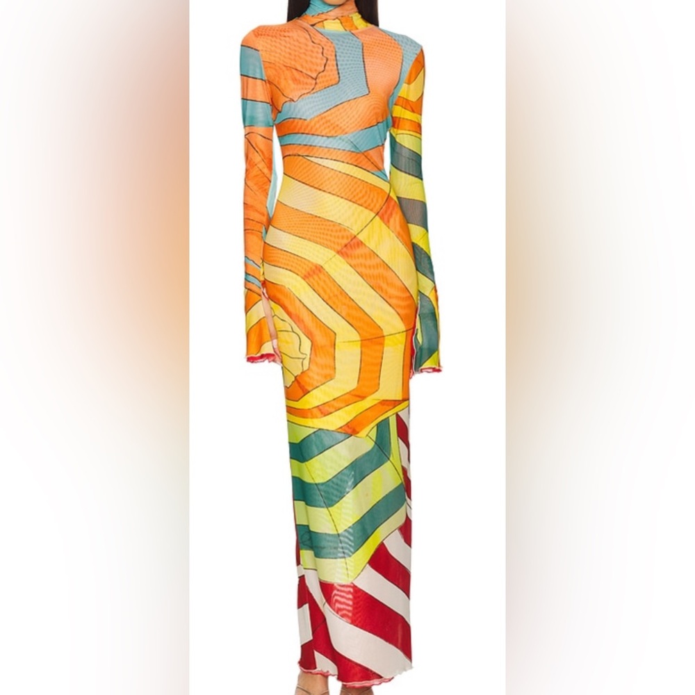 Modern Art Bold Column maxi Dress Sz M